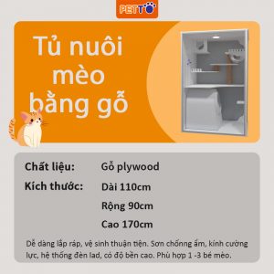 Tủ mèo áp tường cao 170cm CC025 (4)