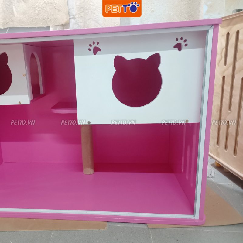 Tủ mèo màu hồng dễ thương