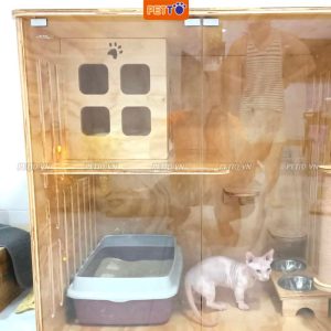 Tủ nuôi mèo bằng gỗ hiện đại