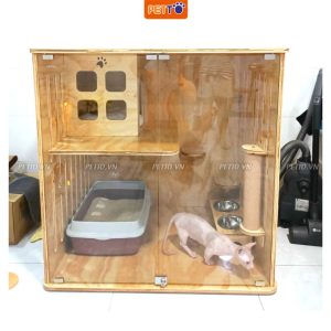 Tủ nuôi mèo bằng gỗ hiện đại
