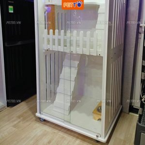 Tủ nuôi mèo màu trắng xinh xắn (3)
