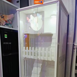 Tủ nuôi mèo màu trắng xinh xắn (3)