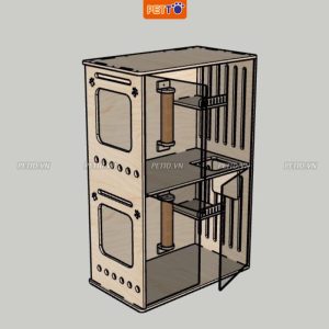 Tủ nuôi mèo petto 2 tầng bằng gỗ