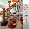 Nhà cây cho mèo leo trèo bằng gỗ Plywood sơn PU giả màu cánh dán CH028