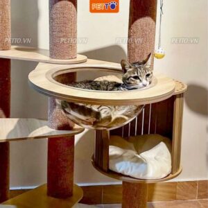 Trụ cào móng leo trèo cho mèo kèm lồng kính CT037_G