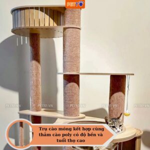 Trụ cào móng leo trèo cho mèo kèm lồng kính CT037_G