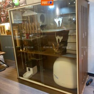 tủ nuôi mèo màu nâu trầm CC038 (1)