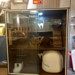 tủ nuôi mèo màu nâu trầm CC038 (1)