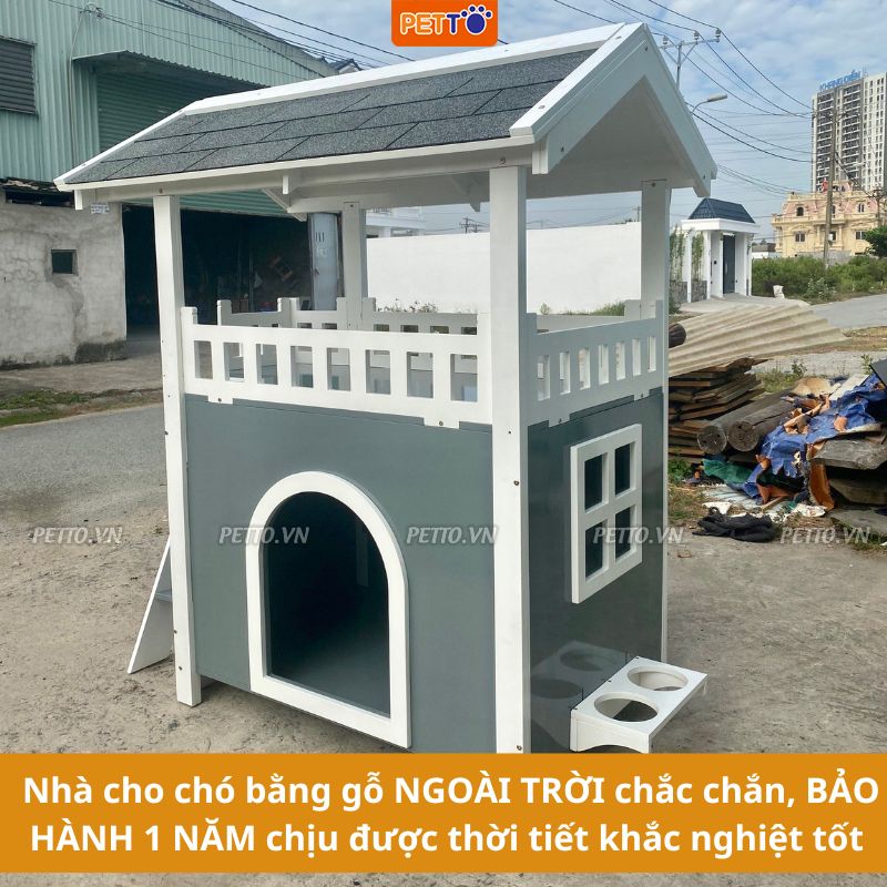 Nhà cho chó bằng gỗ ngoài trời DH019 (1)