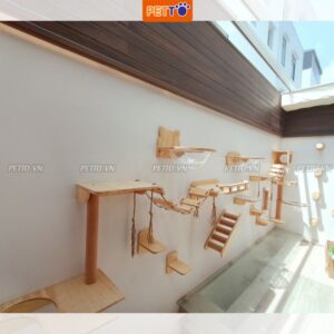 Nhà cho mèo kèm cattree treo tường cho mèo siêu to nhiều chi tiết CZ008