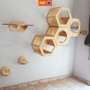 Nhà cho mèo đính tường độc đáo đẹp mắt decor nhà CZ006
