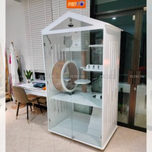 Tủ mèo bằng gỗ+ kính cường lực 2 mặt CC0047