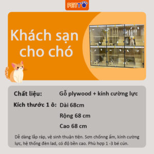 Khách sạn cho chó bằng gỗ HTD02