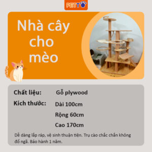 Nhà cây cho mèo khổng lồ nhiều đồ chơi CH040