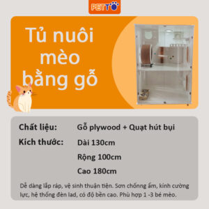 Tủ nuôi mèo bằng gỗ hiện đại kèm quạt hút bụi thoáng khí giữ mèo an toàn CC047_1
