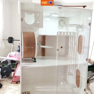 Tủ nuôi mèo bằng gỗ hiện đại kèm quạt hút bụi thoáng khí giữ mèo an toàn CC047_1