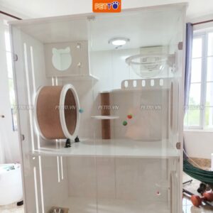 Tủ nuôi mèo bằng gỗ hiện đại kèm quạt hút bụi thoáng khí giữ mèo an toàn CC047_1
