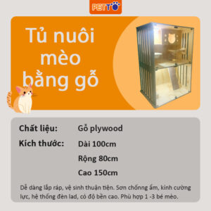 Chuồng mèo bằng gỗ cao 150cm hiện đại CC060