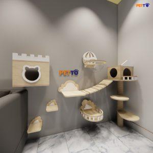 Catrree đính tường bằng GỖ PLYWOOD THOẢI MÁI vận động chạy nhảy CZ019