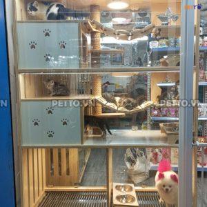 Tủ trưng bày chó mèo 2 mặt kính CC110