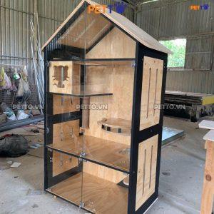 Nhà gỗ cho mèo MÁI NHỌN CC114