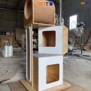 Nhà cây cho mèo THIẾT KẾ LỆCH TẦNG CH045