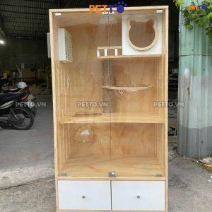 Tủ mèo kết hợp NGẮN KÉO để đồ cho mèo kèm quạt SENKO CC143