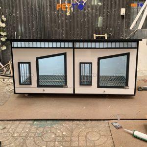 Nhà chó LIỀN KỀ có bộ khay vệ sinh INOX 304 ,VỆ SINH DỄ DÀNG DH031