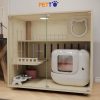Tủ mèo gỗ để vừa nhà vệ sinh Pura max, Pet tree CC174