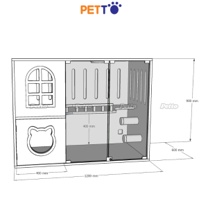 Tủ cho mèo bằng gỗ có ngăn vệ sinh riêng CC173