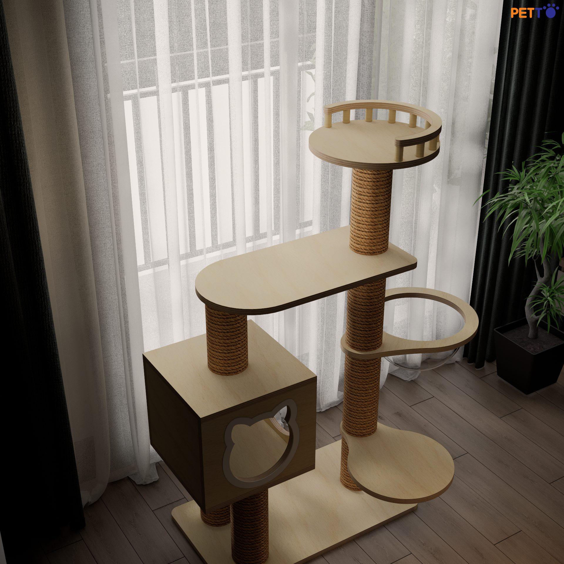 Nhà cây cho mèo bằng gỗ CH058