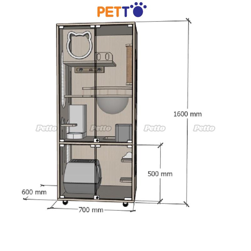 Tủ mèo gỗ MDF kích thước 1100mm 700mm 1654mm CC192
