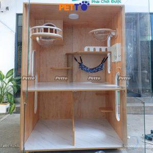 Tủ mèo Lux gỗ Plywood kt 1300mm * 1000mm * 1800mm LÓT PVC kèm quạt gió 2 chiều CC186