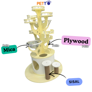 Cat tree gỗ cho mèo hình cây nhiều nhánh size 1000mm 1000mm 1650mm CH063 - Ảnh 5