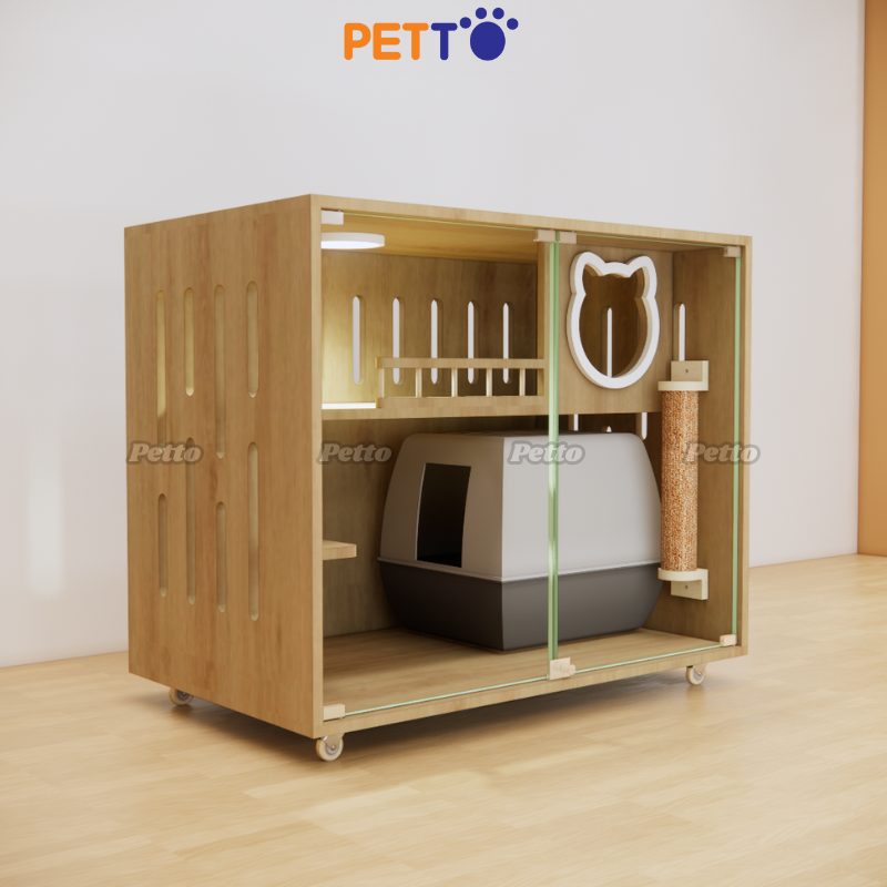 Tủ cho mèo bằng gỗ CC222