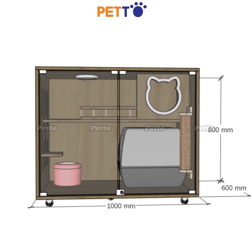 Tủ gỗ cho mèo CC222