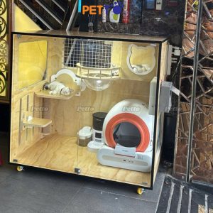 Tủ mèo Lux gỗ Plywood kt 1200 * 750 * 1118mm kèm quạt thông gió CC155
