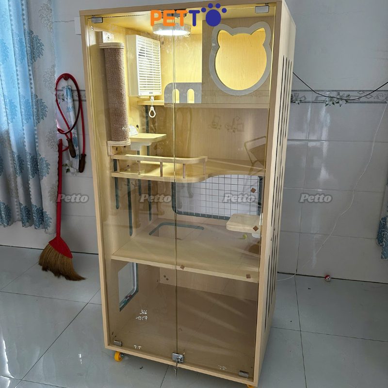 Tủ mèo Basic gỗ MDF lõi xanh chống ẩm kích thước 700mm * 600mm * 1436mm CC214