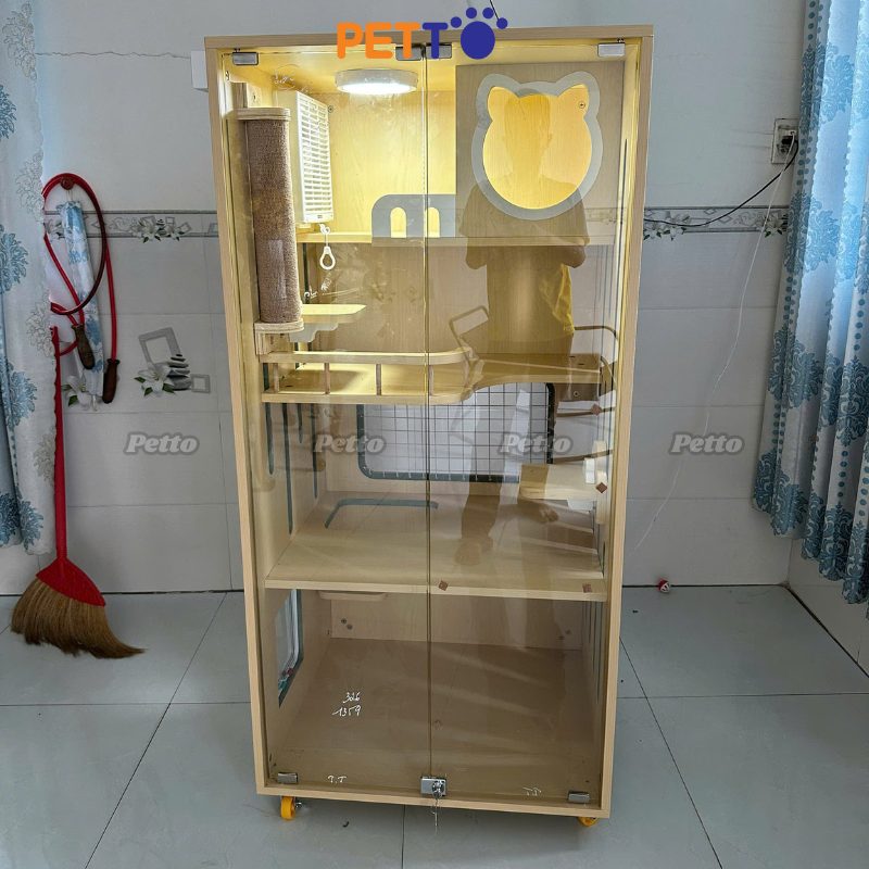 Tủ mèo Basic gỗ MDF l kích thước 700mm * 600mm * 1436mm CC214