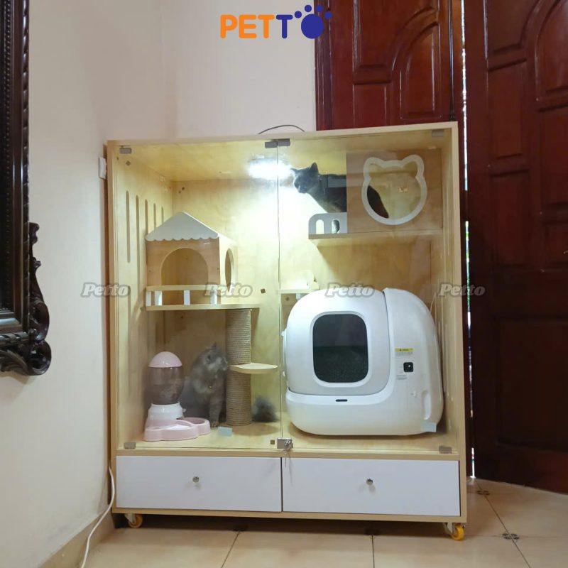 Tủ mèo Lux Kèm học đựng đồ 1200 700 1300mm cho đại gia đình mèo CC232