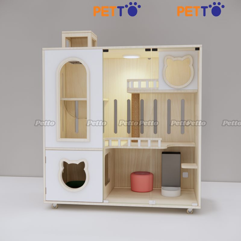 Tủ mèo basic gỗ MDF kích thước 1200mm 600mm 1200mm CC243