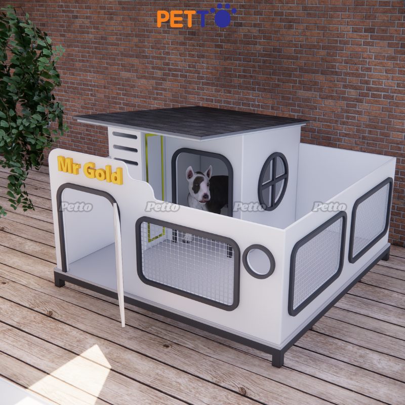 Nhà cho chó ngoài trời có sân chơi cho chó dưới 30kg DH038