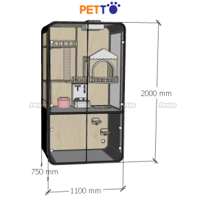 Tủ mèo Lux gỗ Plywood kích thước 1100 * 750 * 2000mm CC288