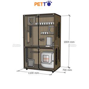 Tủ mèo basic gỗ MDF kích thước 1100mm x 700mm x 1800mm CC290