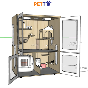 Tủ mèo Lux gỗ Plywood size Ngang 1400 * 1000 * 1832mm CC291
