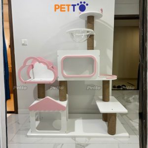 CAT TREE cho mèo gỗ Plywood chắc chắn lên màu theo yêu cầu CH075