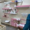 CAT TREE đính tường màu hồng bánh bèo gỗ Plywood  CZ047