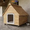 Nhà cho chó gỗ cao su ghép kích thước 800 x 836 x 851mm  DH042