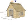 Nhà cho chó gỗ cao su ghép, cửa sổ bên phải 800 x 836 x 851mm  DH044