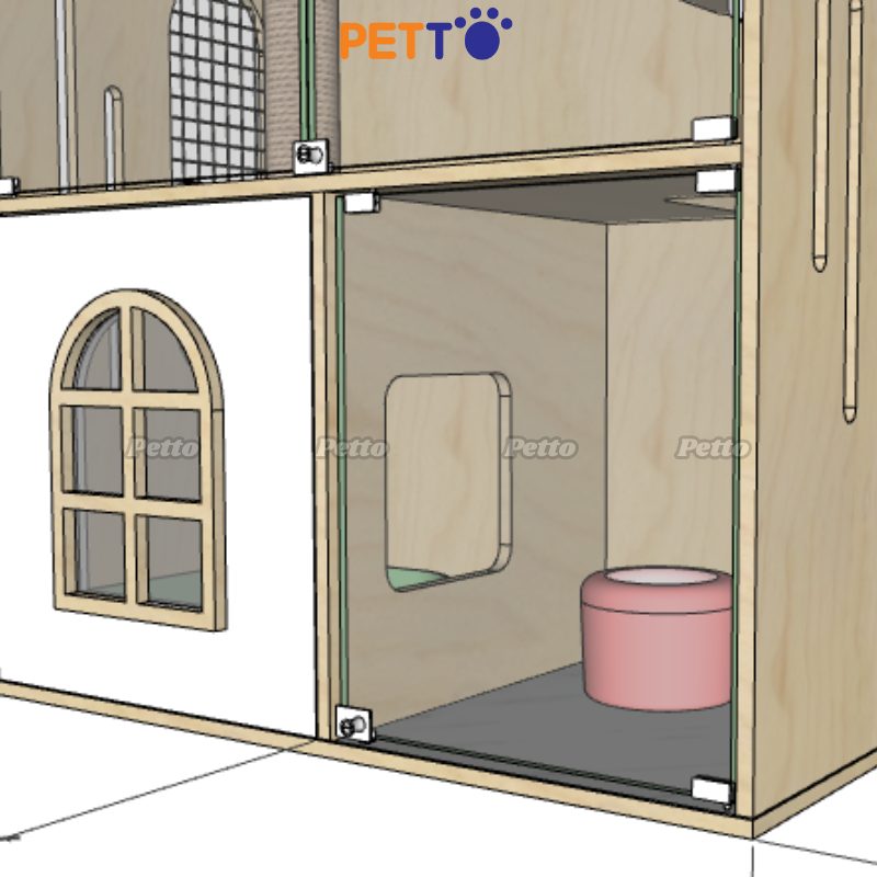 Tủ mèo Lux gỗ Plywood Ngang 1100 600 1800mm CC261